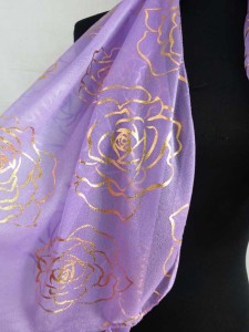 gold flower leaf print fashion scarves shawl wrap stole