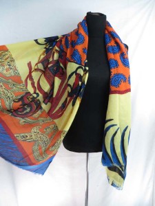 double sided retro boho print long scarf shawl reversible fall and winter wrap stole
