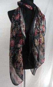 retro vintage style rose flower maxi long fashion scarves sarong wrap