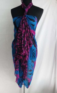 roses abstract print maxi long fashion scarves sarong wrap