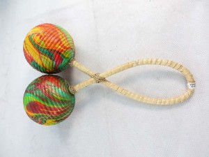 tribal percussion music instrument double twisted ball shaker