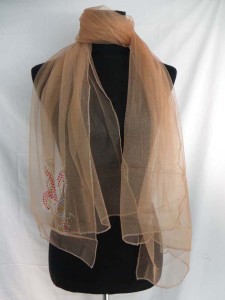acrylic rhinestone daylily lightweight sheer scarf wrap