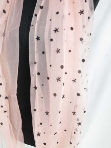 double layers polka dots stars lightweight sheer scarf wrap