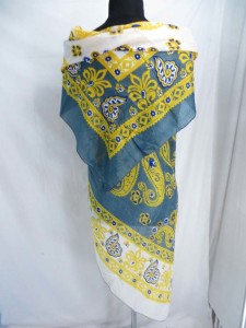 Vintage retro boho design large square scarves shawl wrap stole