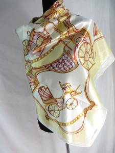 vintage style chariot satin square scarves shawl wrap stole.