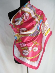 vintage style chariot satin square scarves shawl wrap stole.