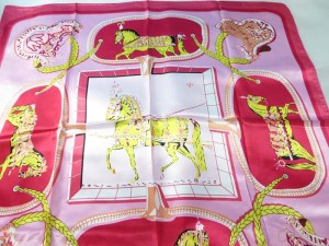 Equestrian themed vintage style horse satin square scarves shawl wrap stole