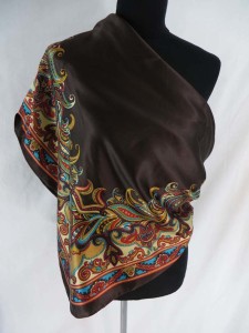 boho vintage retro satin square scarves shawl wrap stole. Fashion scarf for all seasons