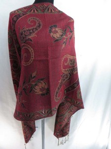 paisley jacquard double sided viscose shawl scarf stole with cashmere wool feel