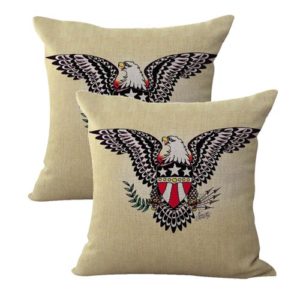 set of 2 Sailor Jerry tattoo American eagle cushion cover