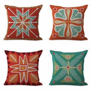 set of 4 cushion covers geometric Cushion covers/pillow cases in assorted designs randomly picked by us. Pillow case only, insert pillow is not included.
