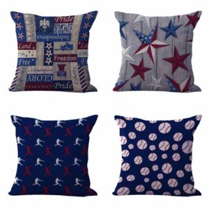 Set of 4 cushion covers patriotic America nautical Cushion covers/pillow cases in assorted designs randomly picked by us. Pillow case only, insert pillow is not included.