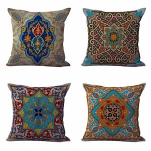 Set of 4 cushion covers bohemian vintage Cushion covers/pillow cases in assorted designs randomly picked by us. Pillow case only, insert pillow is not included.