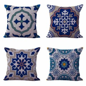 Set of 4 cushion covers geometric Cushion covers/pillow cases in assorted designs randomly picked by us. Pillow case only, insert pillow is not included.