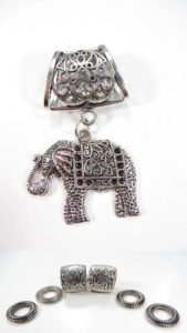 good luck elephant pendant slider scarf rings set Jewelry findings for DIY scarves with jewelry / necklace scarf accessory