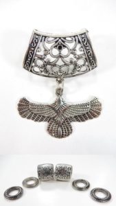 flying eagle pendant slider scarf rings set Jewelry findings for DIY scarves with jewelry / necklace scarf accessory