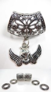skull angel wingpendant slider scarf rings set Jewelry findings for DIY scarves with jewelry / necklace scarf accessory
