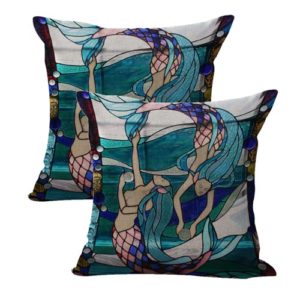 set of 2 mermaid cushion cover
