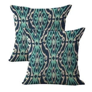 set of 2 ikat accent cushion cover