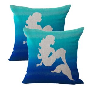 set of 2 legendary aquatic mermaid cushion cover