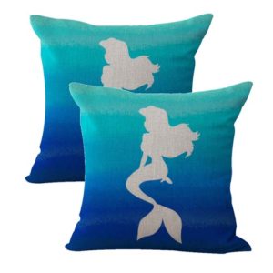 set of 2 ocean little mermaid cushion cover