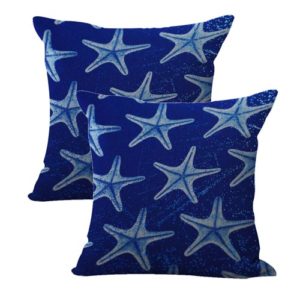 set of 2 starfish beach coastal cushion cover