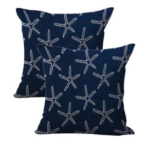 set of 2 starfish beach coastal cushion cover