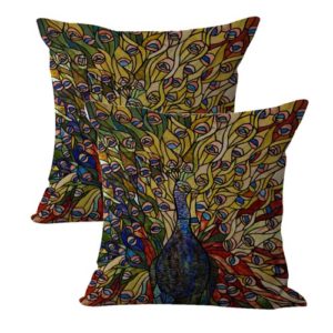 set of 2 peacock cushion cover
