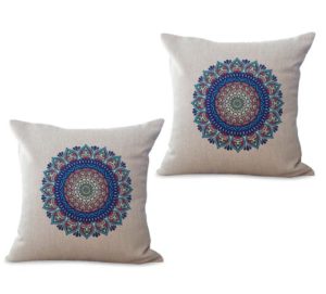 set of 2 bohemian mandala yoga meditation cushion cover