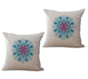 set of 2 bohemian mandala unity harmony cushion cover