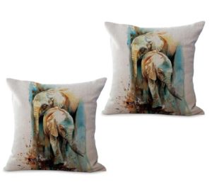 set of 2 lucky elephant animal cushion cover