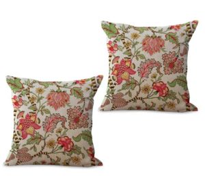 set of 2 retro vintage floral cushion cover