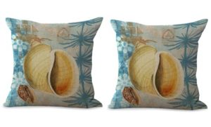 set of 2 marine nautical seashell cushion cover