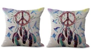 set of 2 native American dreamcatcher cushion cover