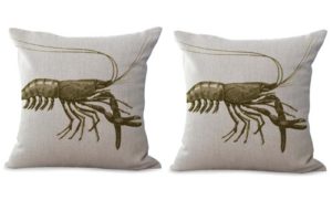 set of 2 ocean life lobster sealife cushion cover