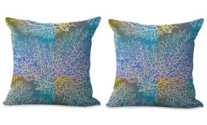 set of 2 ocean life coral cushion cover