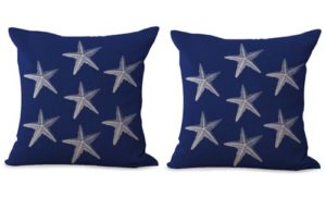 set of 2 starfish sea star cushion cover ocean seaside