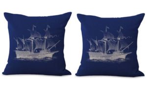 set of 2 sailor beach ship cushion cover