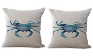 set of 2 ocean sealife crab cushion cover