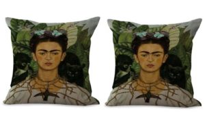 set of 2 self portrait Frida Kahlo Mexican painter cushion cover