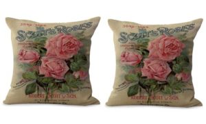set of 2 European vintage floral cushion cover