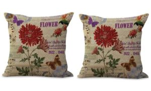 set of 2 European retro flower cushion cover