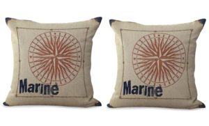 set of 2 marine compass sailing cushion cover