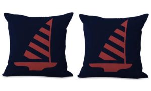 set of 2 marine nautical boat cushion cover