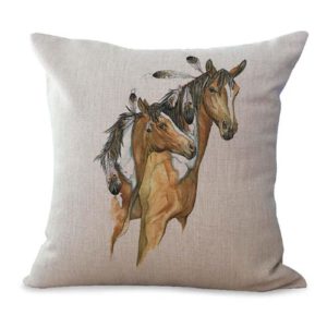 Set of 4 cushion covers equine horse equestrian We will randomly choose various designs shown on the pictures. Pillow case only, insert is not included.