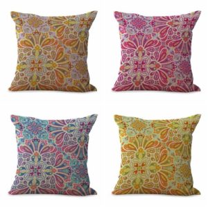 cushion covers retro boho flower We will randomly choose various designs shown on the pictures.Pillow case only, insert is not included.