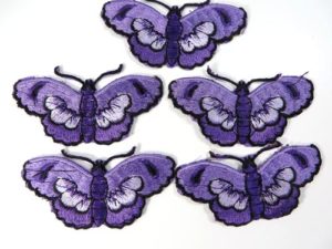 blue butterfly cloth embroidered patches