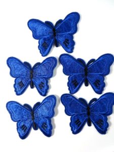 blue butterfly cloth embroidered patches