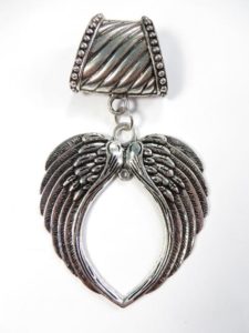 angel wing heart pendant slide set Jewelry findings for DIY scarves with jewelry / necklace scarf accessory