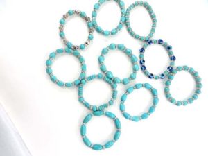 wholesale turquoise Gemstone Beaded Stretchy Bracelet We will randomly pick assorted designs. Some designs may be repeated. Stretchy adjustable, fits most sizes wrists.
